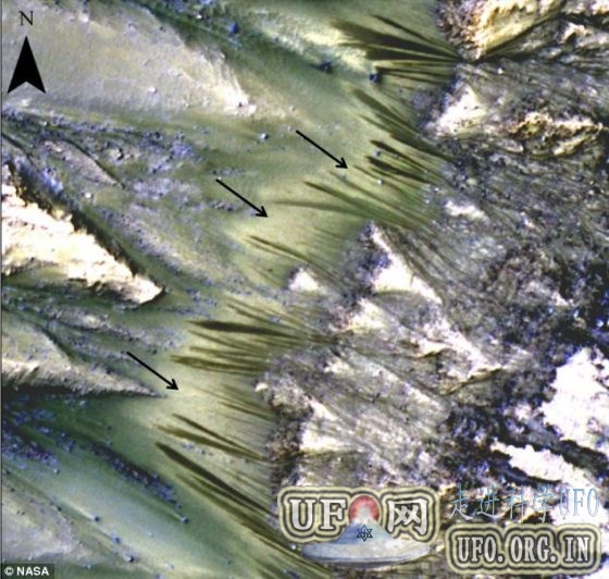 火星表面发现存液态水最有力证据