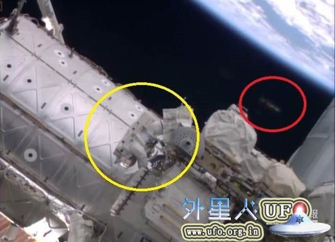 2014年10月7日雪茄型UFO监视国际空间站宇航员