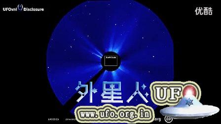 一个巨大（球体）UFO与太阳的位置变化的图片