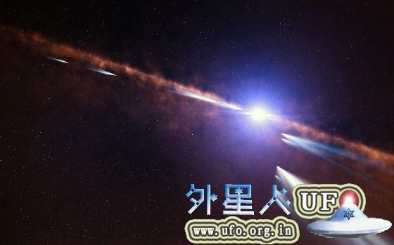 绘架座β周围两种彗星的艺术想象图 第1张