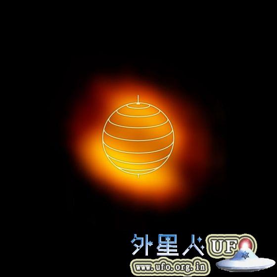 这是显示土卫六高层大气中丙炔腈（HC3N）分布的ALMA图像。同样可以看出在这颗卫星的南北两极附近出现了这种有机分子的富集区域，但并未完全位于极区上空，而是有所偏离。 第2张