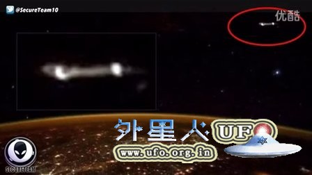 2015年11月17日国际空间站拍到一条白线状发光UFO的图片 2015年11月17日国际空间站拍到一条白线状发光UFO的图片