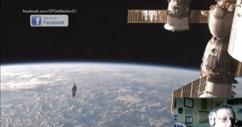 2016年2月17日国际空间站拍到钉螺样UFO中间有闪光点