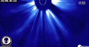 2016年3月27日从太阳出来的2个巨大球体形UFO