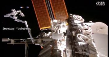 2016年4月巨大外星UFO近距离观察国际空间站后离去