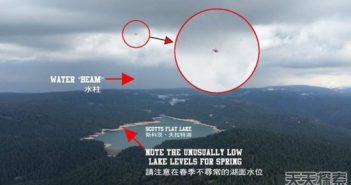 美国加州内华达县UFO正在吸取水库的水