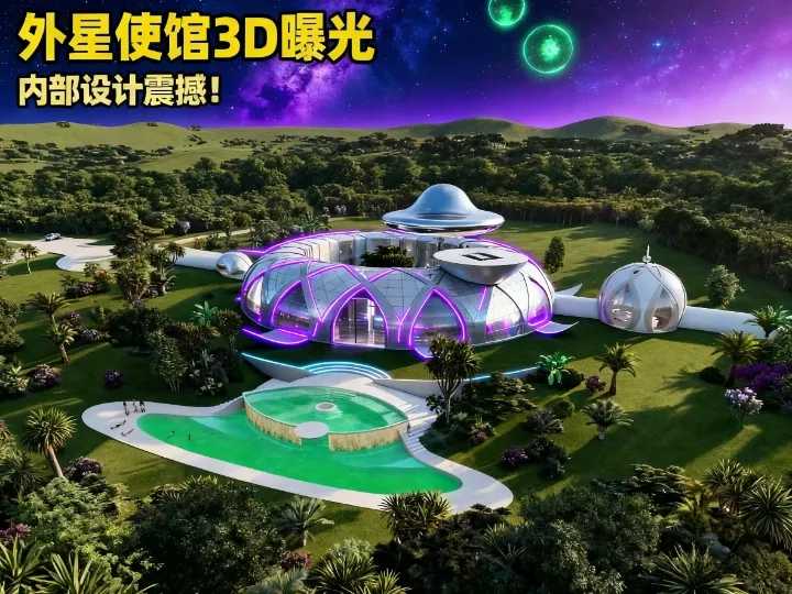 👽外星人大使馆3D曝光！外观像未来城市，内部设计震撼全球！